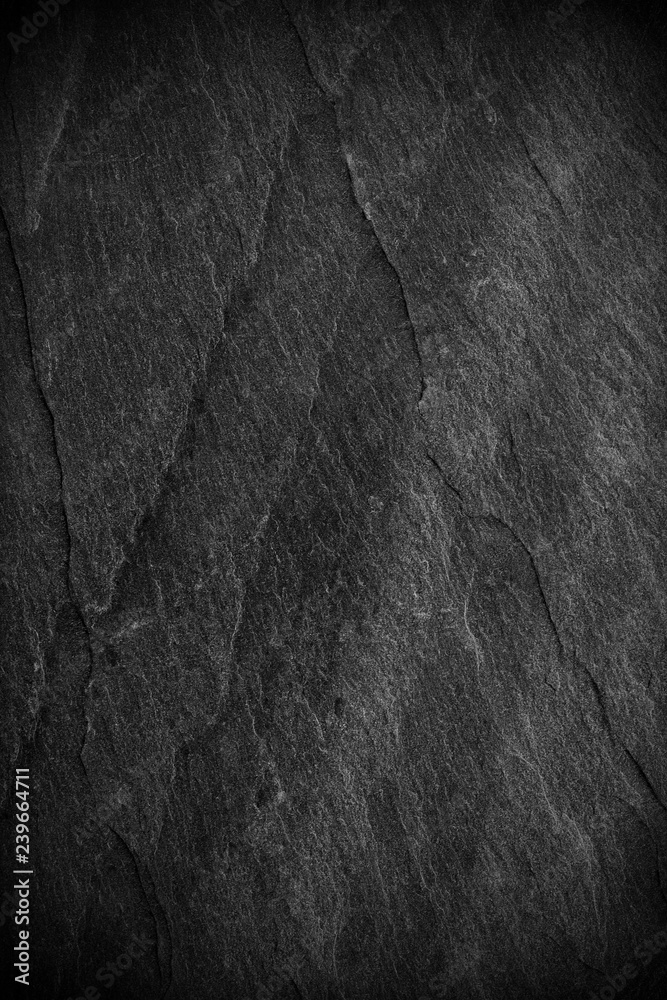 Naklejka premium Dark grey black slate background or texture.