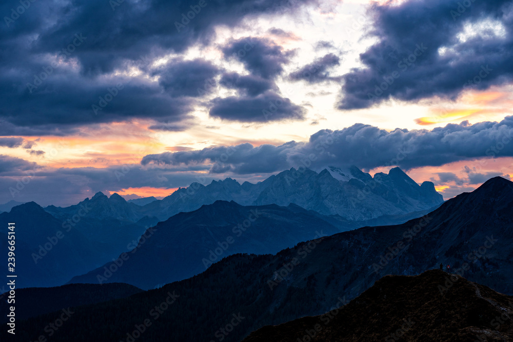 Colorful scenic photo of majestic Dolomites mountains in Italian Alps. Colorful scenic photo of majestic Dolomites mountains in Italian Alps.