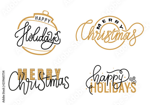 Happy Holidays, Merry Christmas and Holidays Print