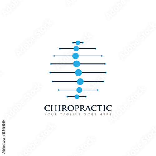 medical chiropractic logo and icon design template