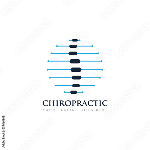 medical chiropractic logo and icon design template