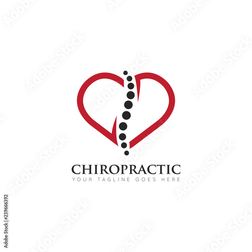 medical chiropractic logo and icon design template