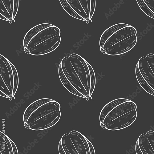 Arjuna. Fruit. Seamless, texture, background, wallpaper. Sketch. Monophonic.