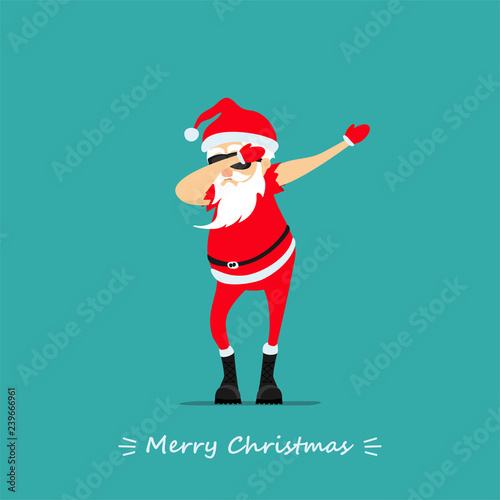 Merry Christmas! Santa Claus  dancing dab move. Greeting Christmas card 2019