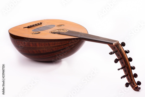 Fotografie Ud musical instrument instrument in white background