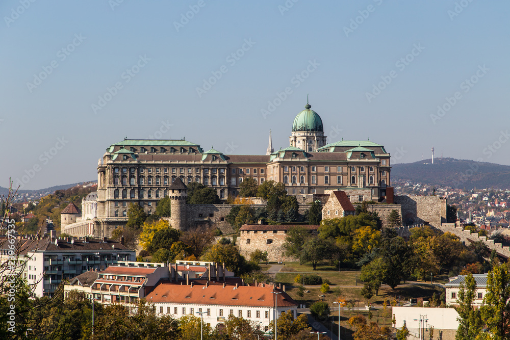 view of Buda castle in Budapest, Hungary