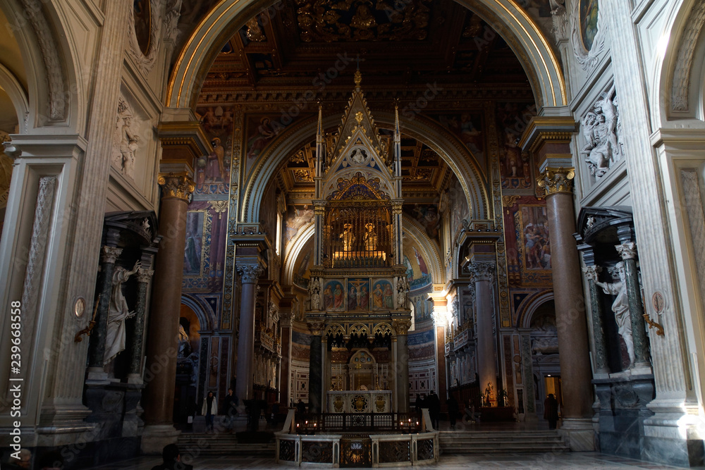 Rome (Italy). Main altar of the Archbasilica of San Juan de Letran in Rome