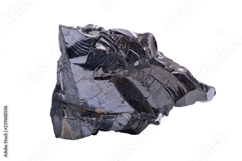 Принти на полотні Rough lustrous elite Shungite from Russia isolated on white background
