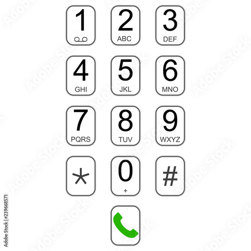 Smartphone keypad dialer with buttons vector user interface keyboard for calls, virtual dialer number call dial, screen pad