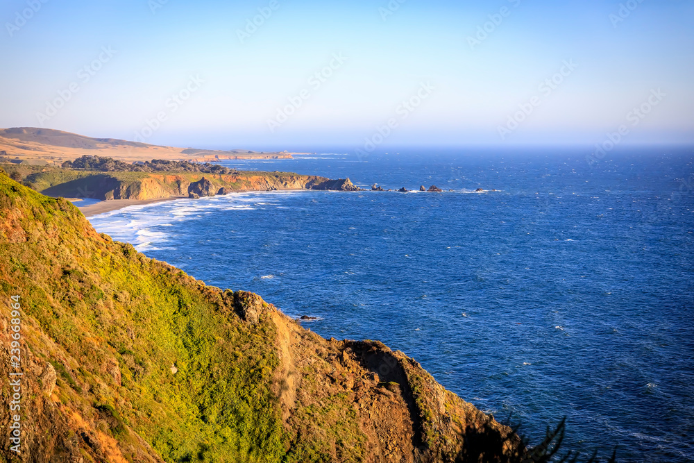 Ragged Point Coastline in the Afternoon, CA