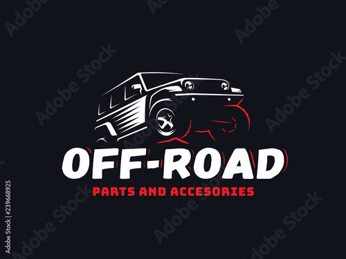 Classic suv off-road car logo.