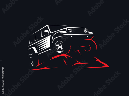 Classic suv off-road illustration.