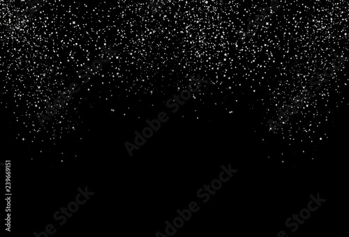 Stars fade textured, starry falling down scatter glitter silver white metal gradient shiny space and galaxy concept abstract background