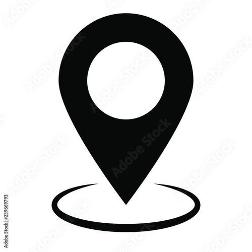 Pin icon vector. Location sign Isolated on white background. Navigation map, gps, direction, place, compass, contact, search concept. Flat style for graphic design, logo, Web, UI, mobile app,