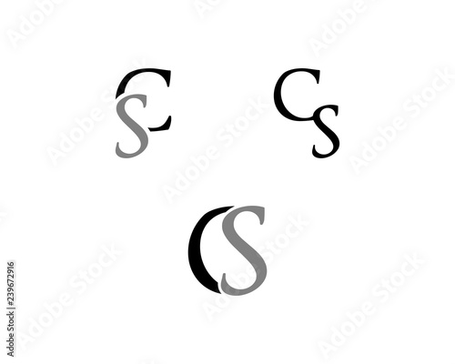 Set Of CS Letter Logo Design Template Element Vector