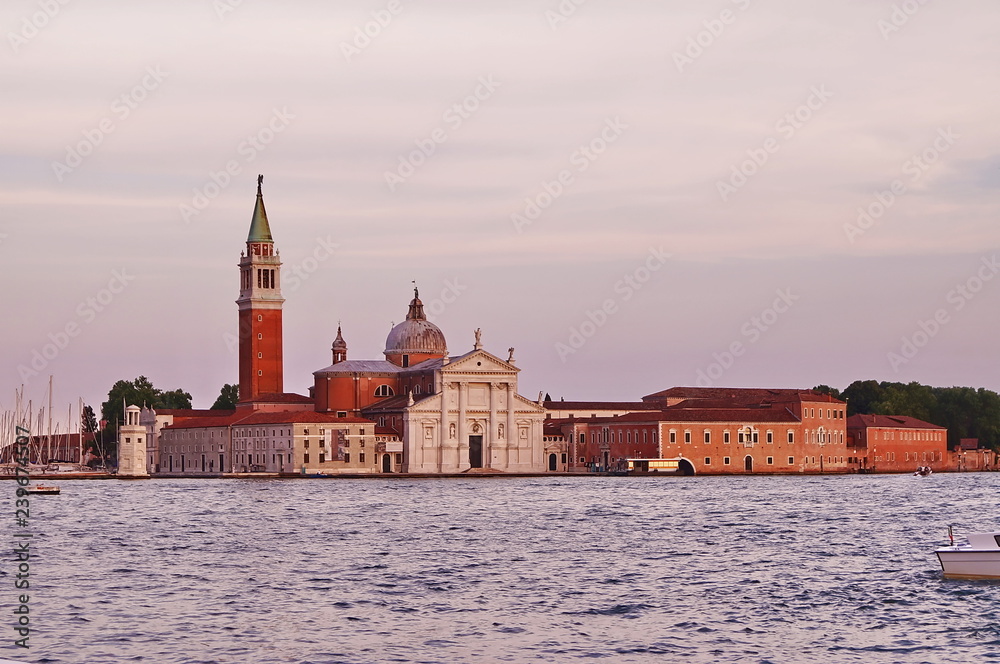 San Giorgio Maggiore island at sunset, Venice, Italy