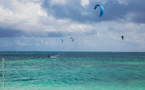 Kite surfing in waves, kite surf
