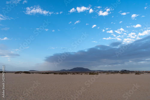 Beach of Corralejo bay at morning, Fuerteventura, Canary