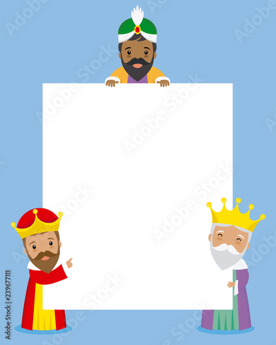 Letter to the three kings of orient. Space for text