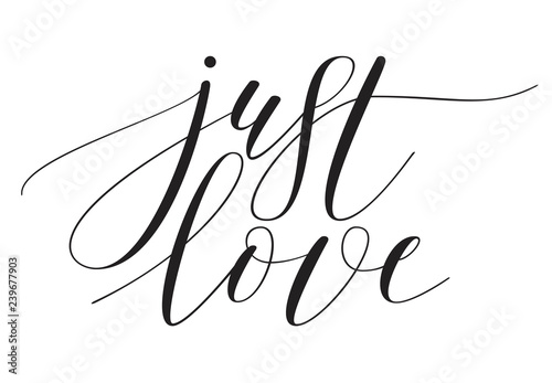 Brush Pen lettering "just love"