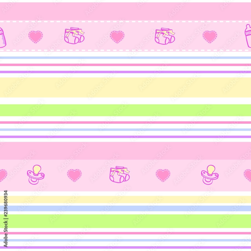 cute seamless pattern for newborn girls in pink tones. Can be used to design cards, photo albums, cover notebook, paper or fabric. cute seamless pattern for newborn girls in pink tones. Can be used to design cards, photo albums, cover notebook, paper or fabric.
