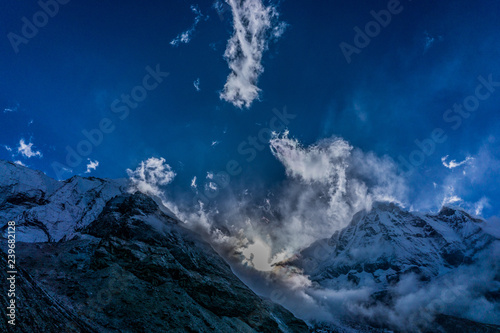 AnnapurnaⅠand Annapurna location from ABC in Nepal
