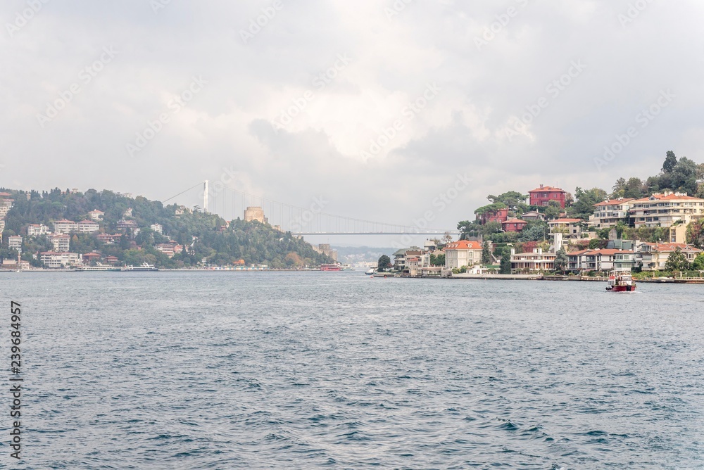 bosporus bay cruise view. istanbul landscape
