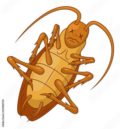 Cartoon dead cockroach