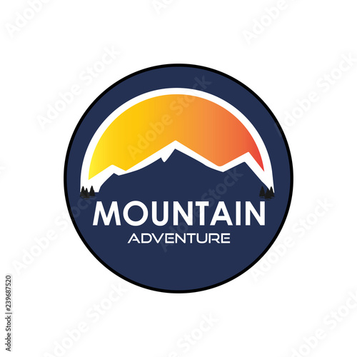 vintage logo Mountains vector icon.