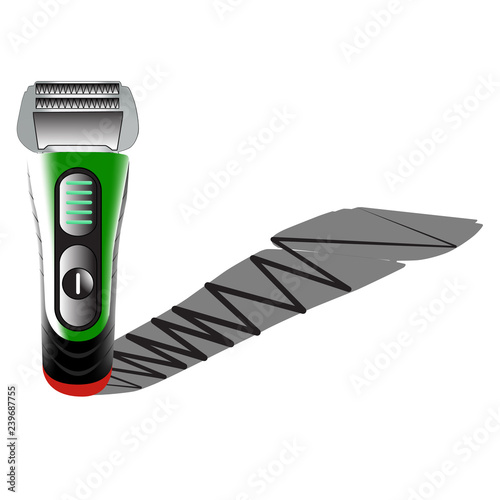 Electric shaver on an empty background, product vector illustration