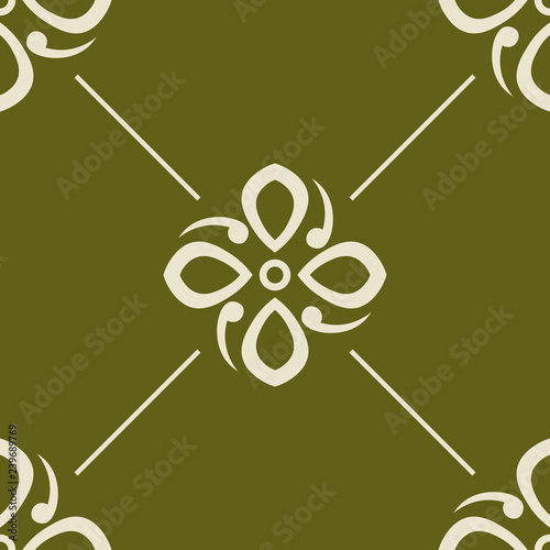 abstract floral seamless pattern with flowers, netting and leaves