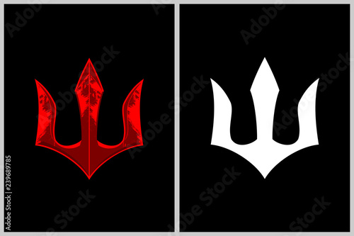 abstract and simple trident symbol vector