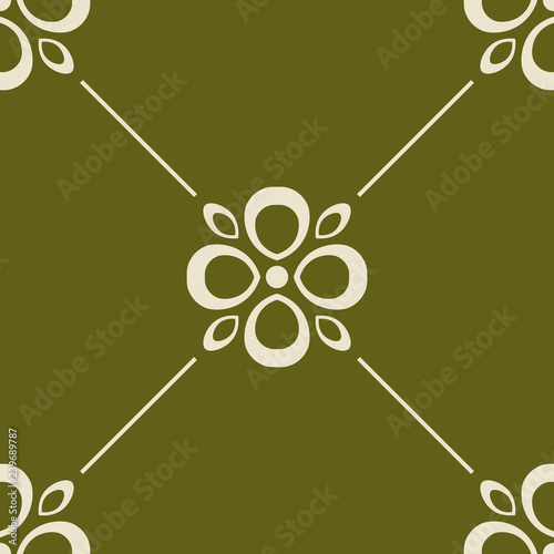 abstract floral seamless pattern with flowers, netting and leaves