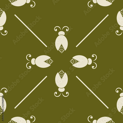 abstract bug seamless pattern with netting