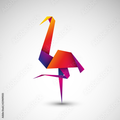 bocian origami wektor