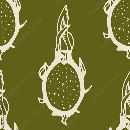 pitaya, pitahaya tropical fruit seamless pattern
