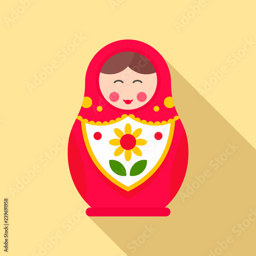 Nesting girl toy icon. Flat illustration of nesting girl toy vector icon for web design