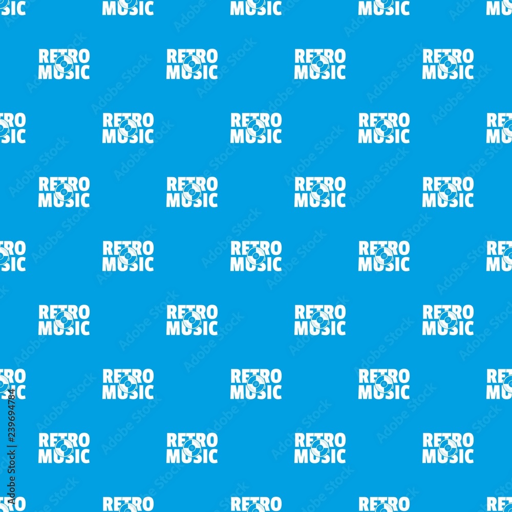 Festival retro music pattern vector seamless blue repeat for any use