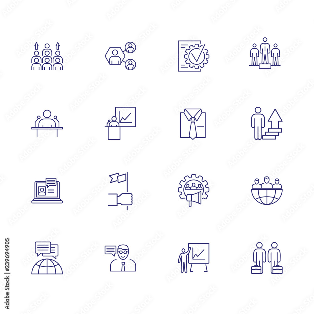 Businessman line icon set Businessman line icon set