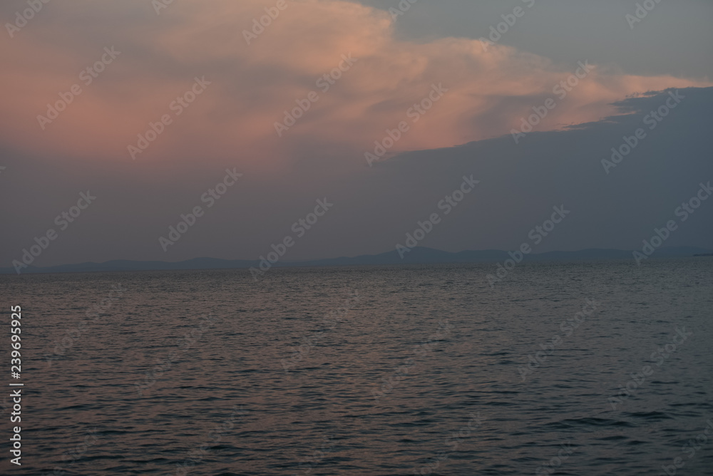 Bulgaricher Strand am Schwarzen Meer, Sonnenuntergang
