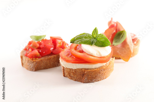 bruschettas isolated on white background