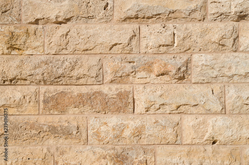 New wall of relief limestone closeup