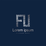 Initial Letter FU Logo Template Vector Design