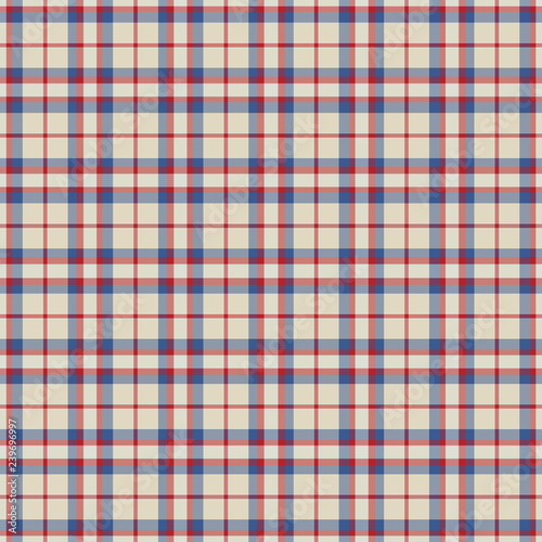 Seamless Red, White, and Blue Plaid Pattern