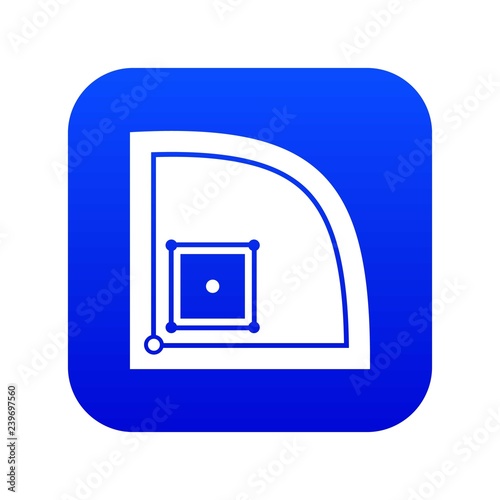Baseball field icon digital blue for any design isolated on white vector illustration