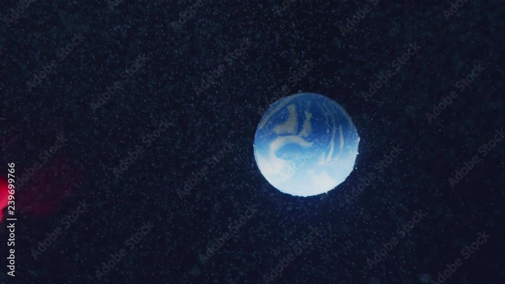 Abstract planet and a red cloud