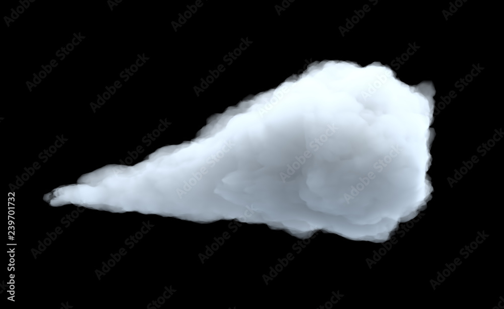 3d rendering of a white bulky cumulus cloud on a black background. - obrazy, fototapety, plakaty 