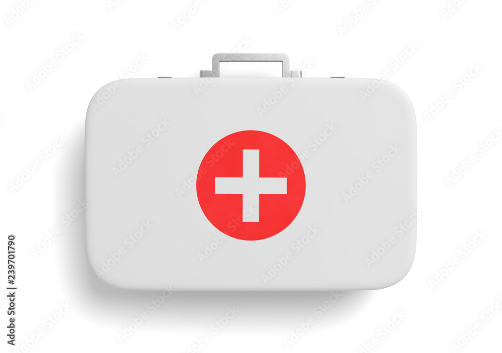 3d rendering of first aid medical box isolated on white background 3d rendering of first aid medical box isolated on white background