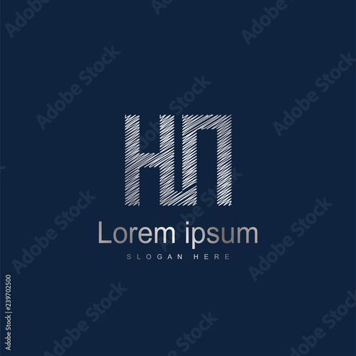 Initial Letter HN Logo Template Vector Design