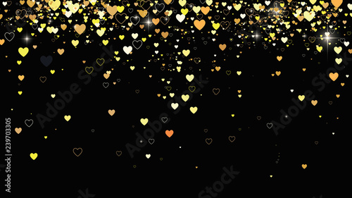 vector background with golden hearts
